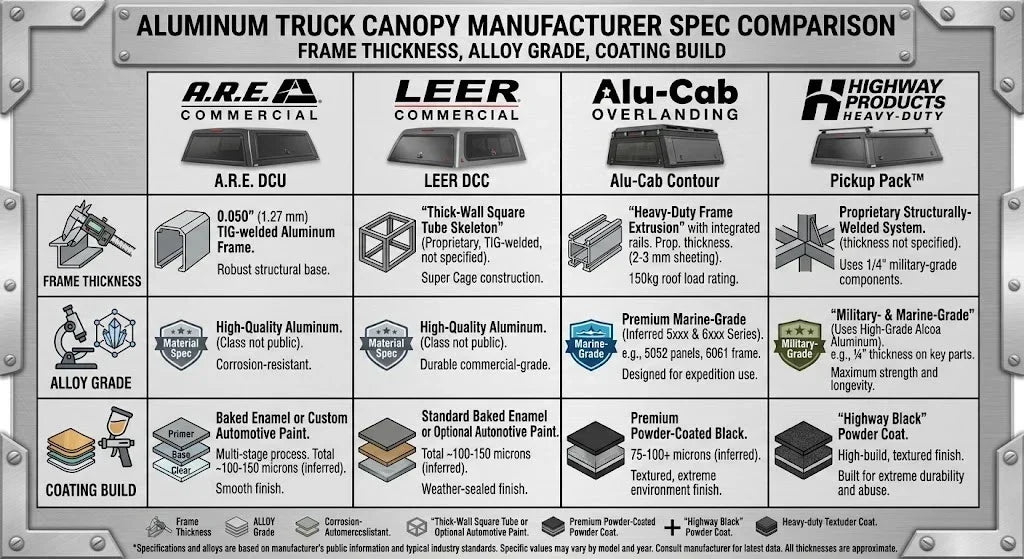 Aluminum Truck Canopy Manufacturer Checklist: 7 Specs That Matter