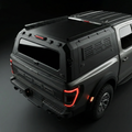 Ford Ranger 6.0ft Armacap steel truck canopy - 3/4 front view with gullwing doors closed