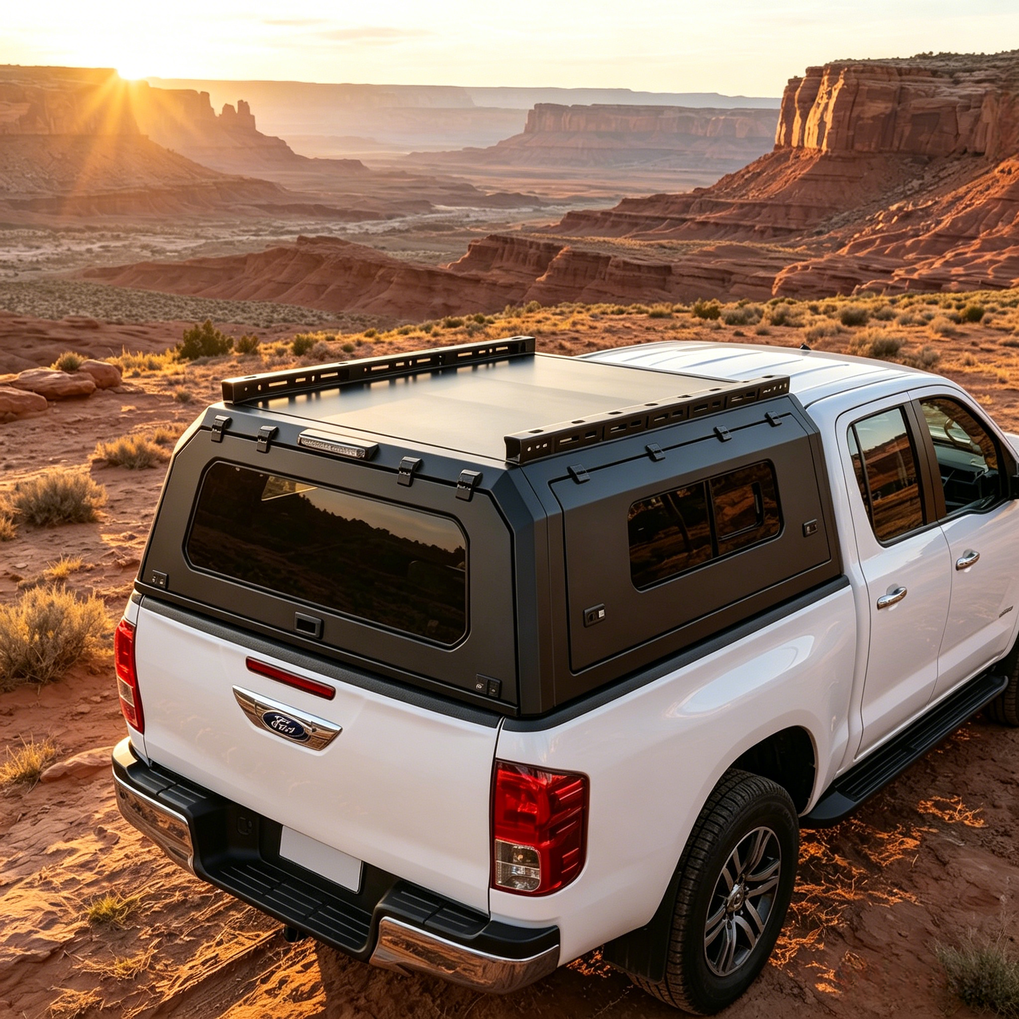 Ford Raptor 5.5ft Aluminum Truck Canopy With Slide Window  | Modular Bed Cap – Armacap
