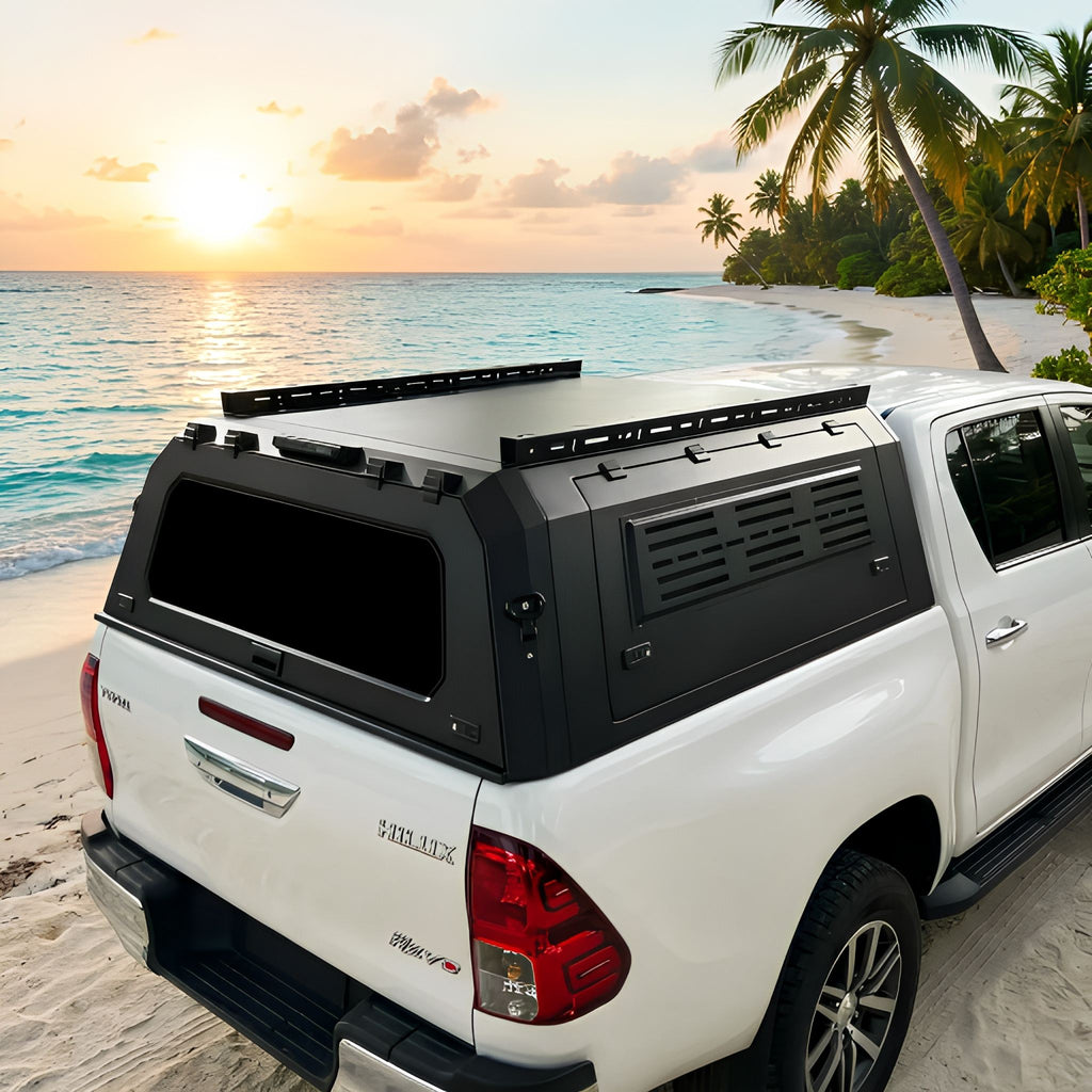 Aluminum Alloy Truck Canopy，Toyota Hilux Revo Aluminum Alloy Truck Cap With decorative panel,Toyota Hilux Revo Aluminum Camper Shell